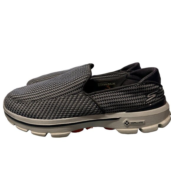 Skechers Go Walk 3 Loafers Mens 8 Black Gray GOmat Technology Walking Shoes - Picture 3 of 13